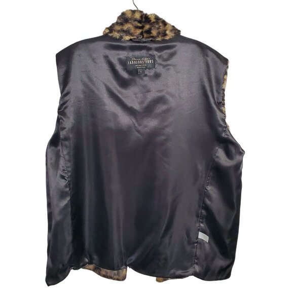 Donna Salyers Fabulous Faux Fur Size XL Vest Coat Leopard Print Plush Furry Cozy - Picture 12 of 12